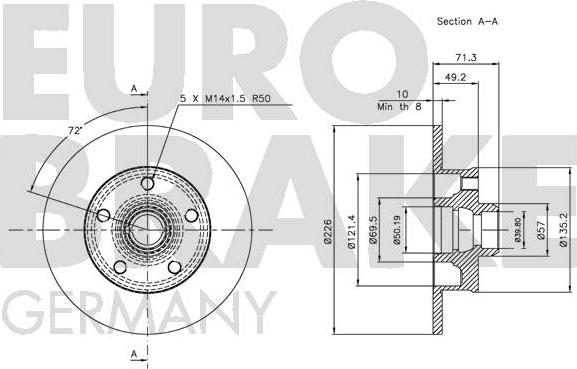 Eurobrake 5815204736 - Bremžu diski autodraugiem.lv