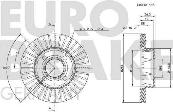 Eurobrake 5815204738 - Bremžu diski autodraugiem.lv