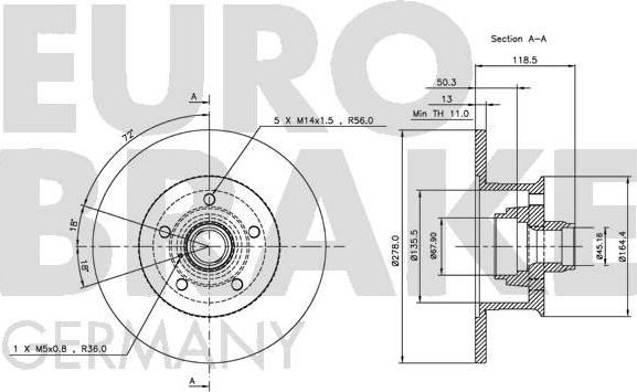 Eurobrake 5815204720 - Bremžu diski autodraugiem.lv