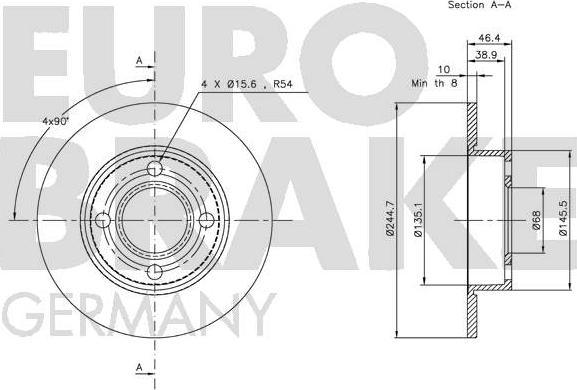 Eurobrake 5815204777 - Bremžu diski autodraugiem.lv