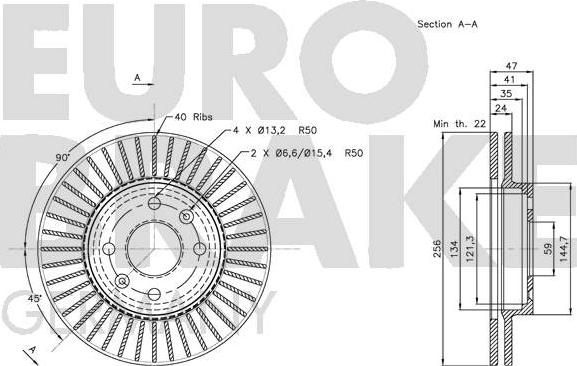 Eurobrake 5815205012 - Bremžu diski autodraugiem.lv