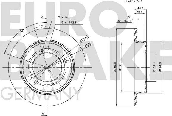 Eurobrake 5815205203 - Bremžu diski autodraugiem.lv