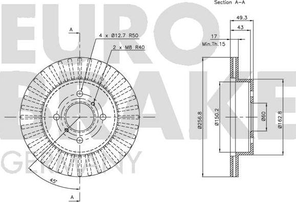 Eurobrake 5815205211 - Bremžu diski autodraugiem.lv