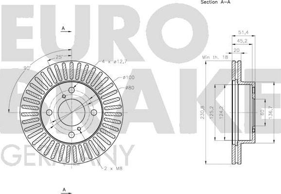 Eurobrake 5815205220 - Bremžu diski autodraugiem.lv