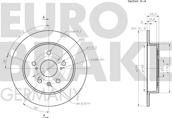 Eurobrake 5815205223 - Bremžu diski autodraugiem.lv