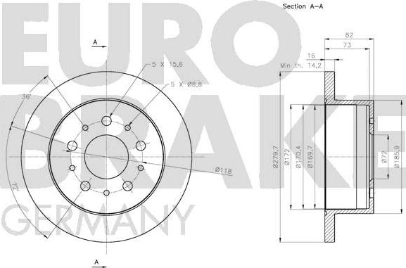 Eurobrake 5815201944 - Bremžu diski autodraugiem.lv