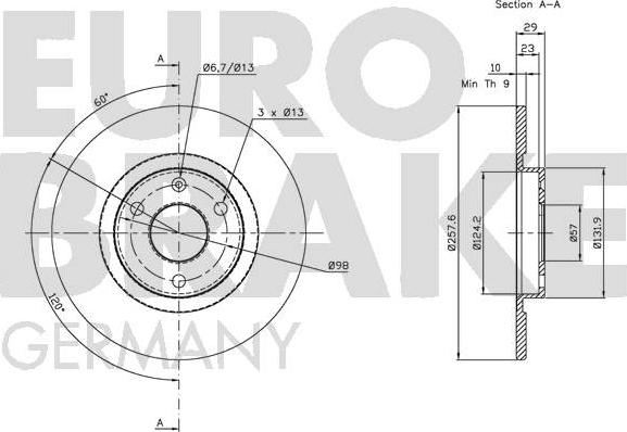 Eurobrake 5815201916 - Bremžu diski autodraugiem.lv
