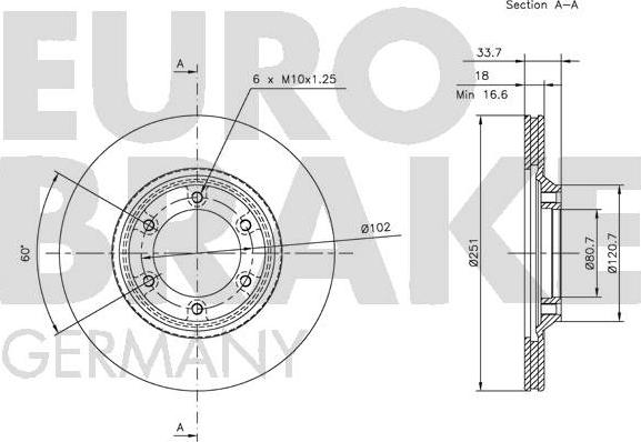 Eurobrake 5815201401 - Bremžu diski autodraugiem.lv