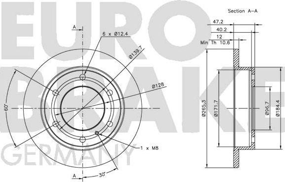 Eurobrake 5815201403 - Bremžu diski autodraugiem.lv