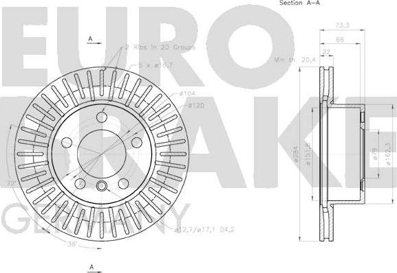 Eurobrake 58152015100 - Bremžu diski autodraugiem.lv