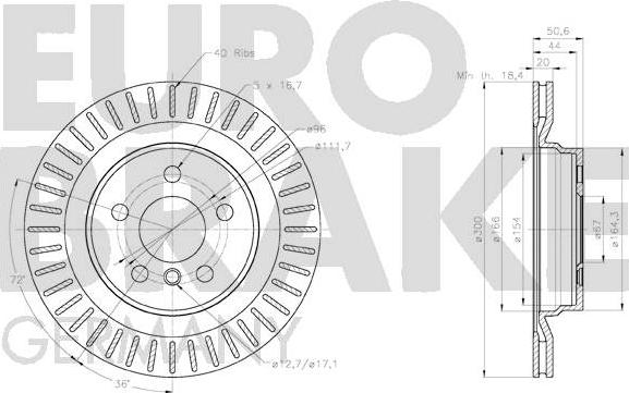 Eurobrake 58152015117 - Bremžu diski autodraugiem.lv