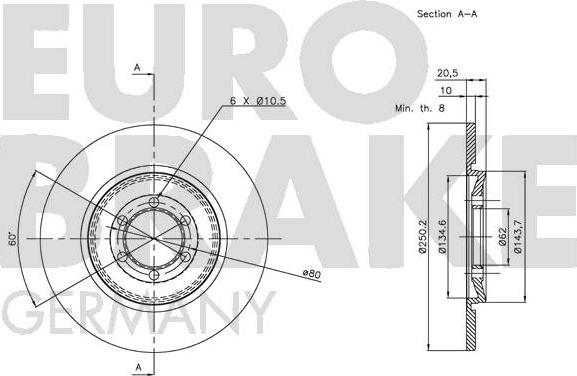 Eurobrake 5815201013 - Bremžu diski autodraugiem.lv