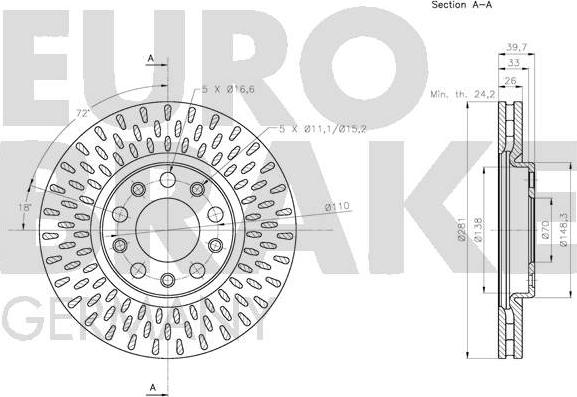 Eurobrake 5815201034 - Bremžu diski autodraugiem.lv