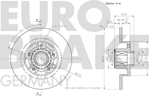Eurobrake 5815203991 - Bremžu diski autodraugiem.lv