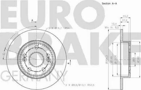 Eurobrake 5815203951 - Bremžu diski autodraugiem.lv