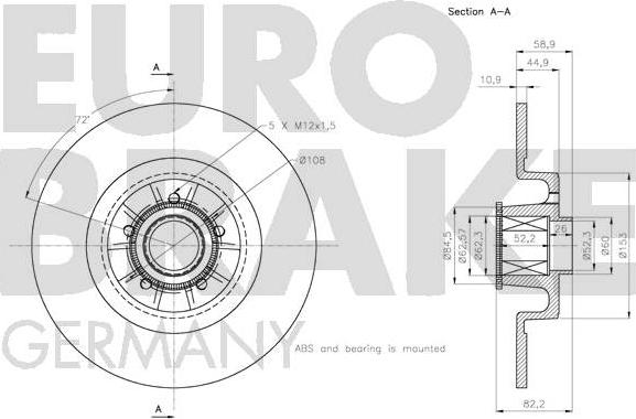 Eurobrake 5815203952 - Bremžu diski autodraugiem.lv