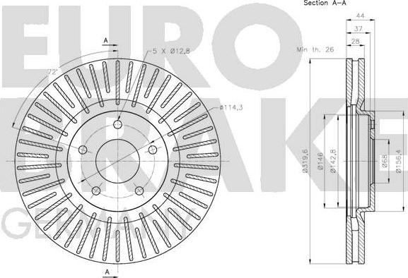 Eurobrake 5815203968 - Bremžu diski autodraugiem.lv