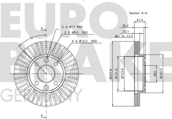 Eurobrake 5815203909 - Bremžu diski autodraugiem.lv