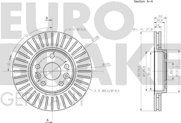 Eurobrake 5815203982 - Bremžu diski autodraugiem.lv