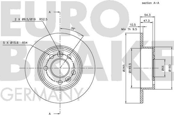 Eurobrake 5815203929 - Bremžu diski autodraugiem.lv