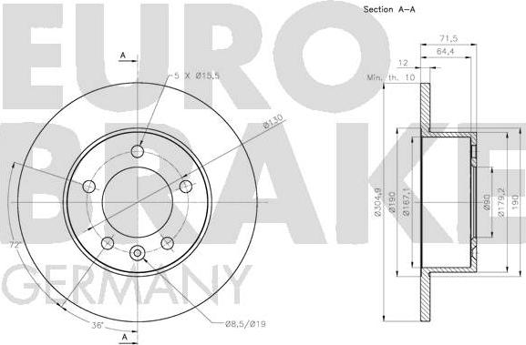 Eurobrake 5815203977 - Bremžu diski autodraugiem.lv