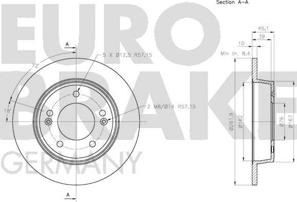 Eurobrake 5815203446 - Bremžu diski autodraugiem.lv