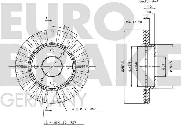 Eurobrake 5815203403 - Bremžu diski autodraugiem.lv