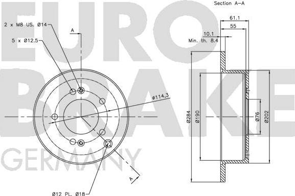 Eurobrake 5815203414 - Bremžu diski autodraugiem.lv