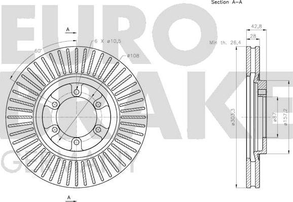 Eurobrake 5815203439 - Bremžu diski autodraugiem.lv