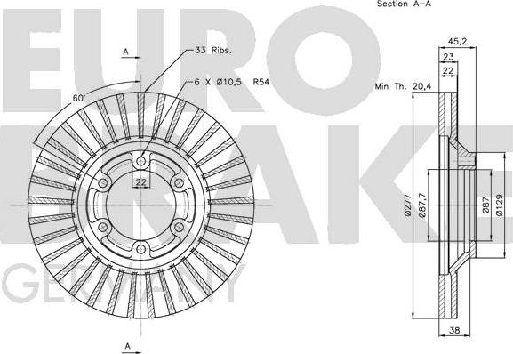 Eurobrake 5815203429 - Bremžu diski autodraugiem.lv