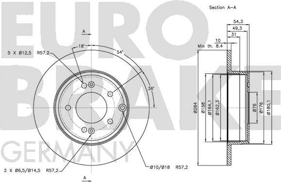 Eurobrake 5815203425 - Bremžu diski autodraugiem.lv