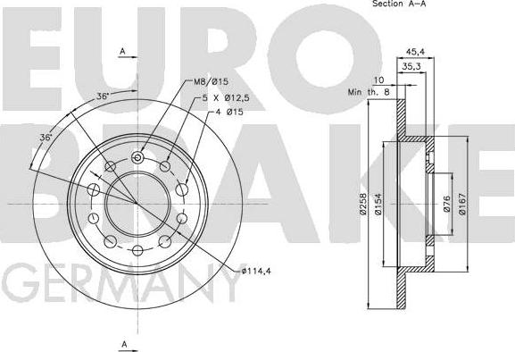 Eurobrake 5815203426 - Bremžu diski autodraugiem.lv