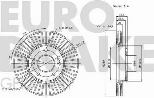 Eurobrake 5815203421 - Bremžu diski autodraugiem.lv