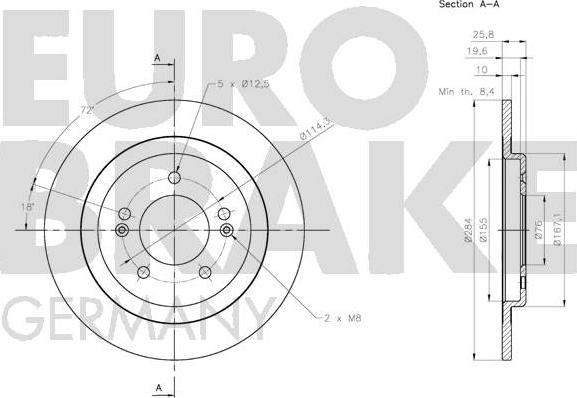 Eurobrake 5815203541 - Bremžu diski autodraugiem.lv