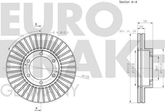 Eurobrake 5815203535 - Bremžu diski autodraugiem.lv