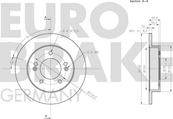 Eurobrake 5815203533 - Bremžu diski autodraugiem.lv