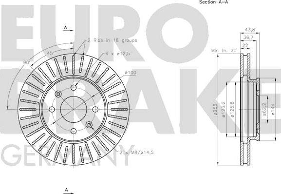 Eurobrake 5815203537 - Bremžu diski autodraugiem.lv