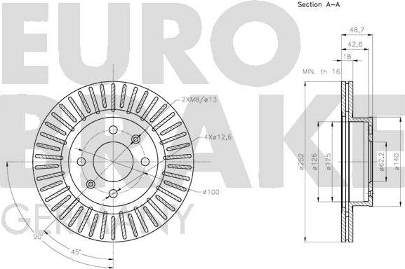 Eurobrake 5815203529 - Bremžu diski autodraugiem.lv