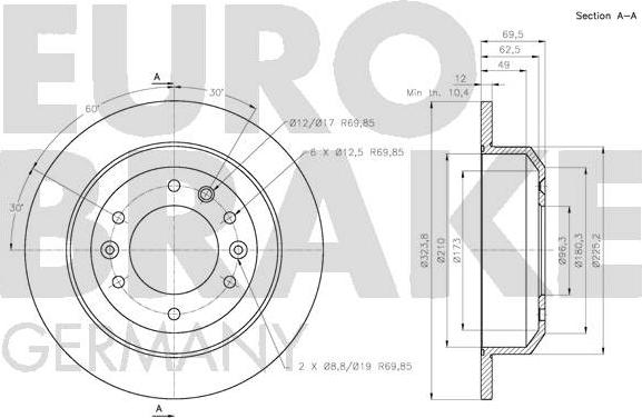 Eurobrake 5815203525 - Bremžu diski autodraugiem.lv