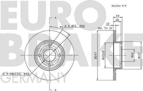 Eurobrake 5815203642 - Bremžu diski autodraugiem.lv