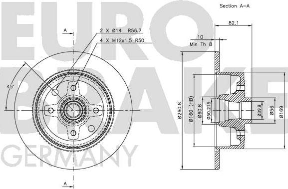 Eurobrake 5815203616 - Bremžu diski autodraugiem.lv