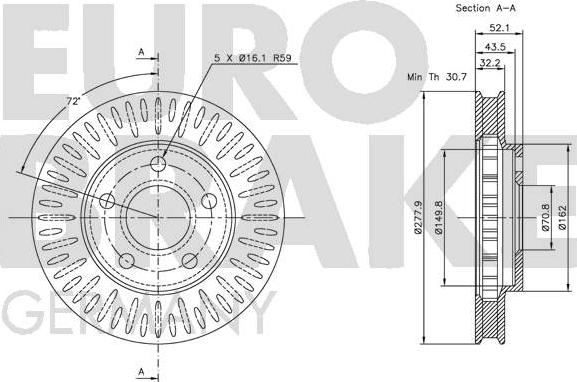 Eurobrake 5815203634 - Bremžu diski autodraugiem.lv