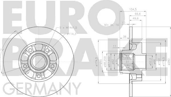 Eurobrake 5815203679 - Bremžu diski autodraugiem.lv