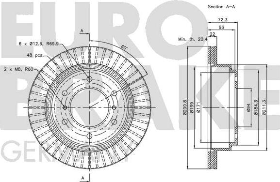 Eurobrake 5815203041 - Bremžu diski autodraugiem.lv