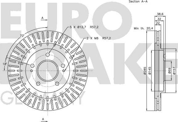 Eurobrake 5815203048 - Bremžu diski autodraugiem.lv