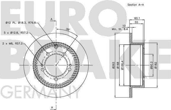 Eurobrake 5815203042 - Bremžu diski autodraugiem.lv