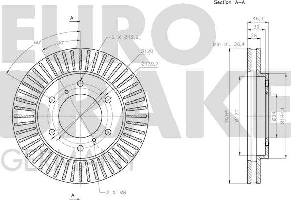 Eurobrake 5815203059 - Bremžu diski autodraugiem.lv