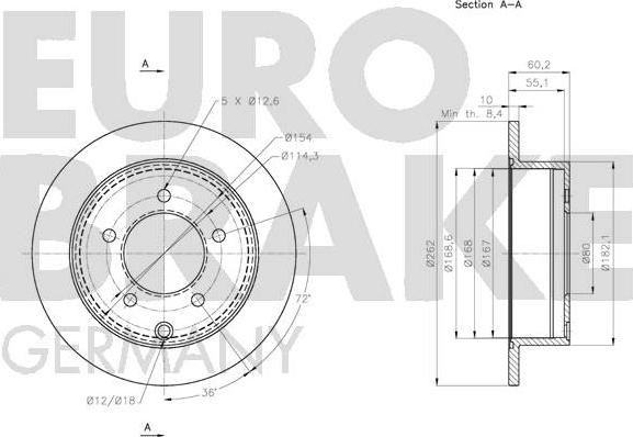 Eurobrake 5815203058 - Bremžu diski autodraugiem.lv