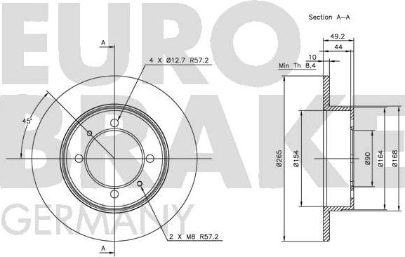 Eurobrake 5815203009 - Bremžu diski autodraugiem.lv