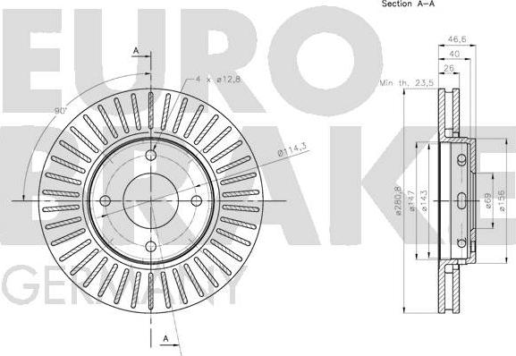 Eurobrake 5815203086 - Bremžu diski autodraugiem.lv